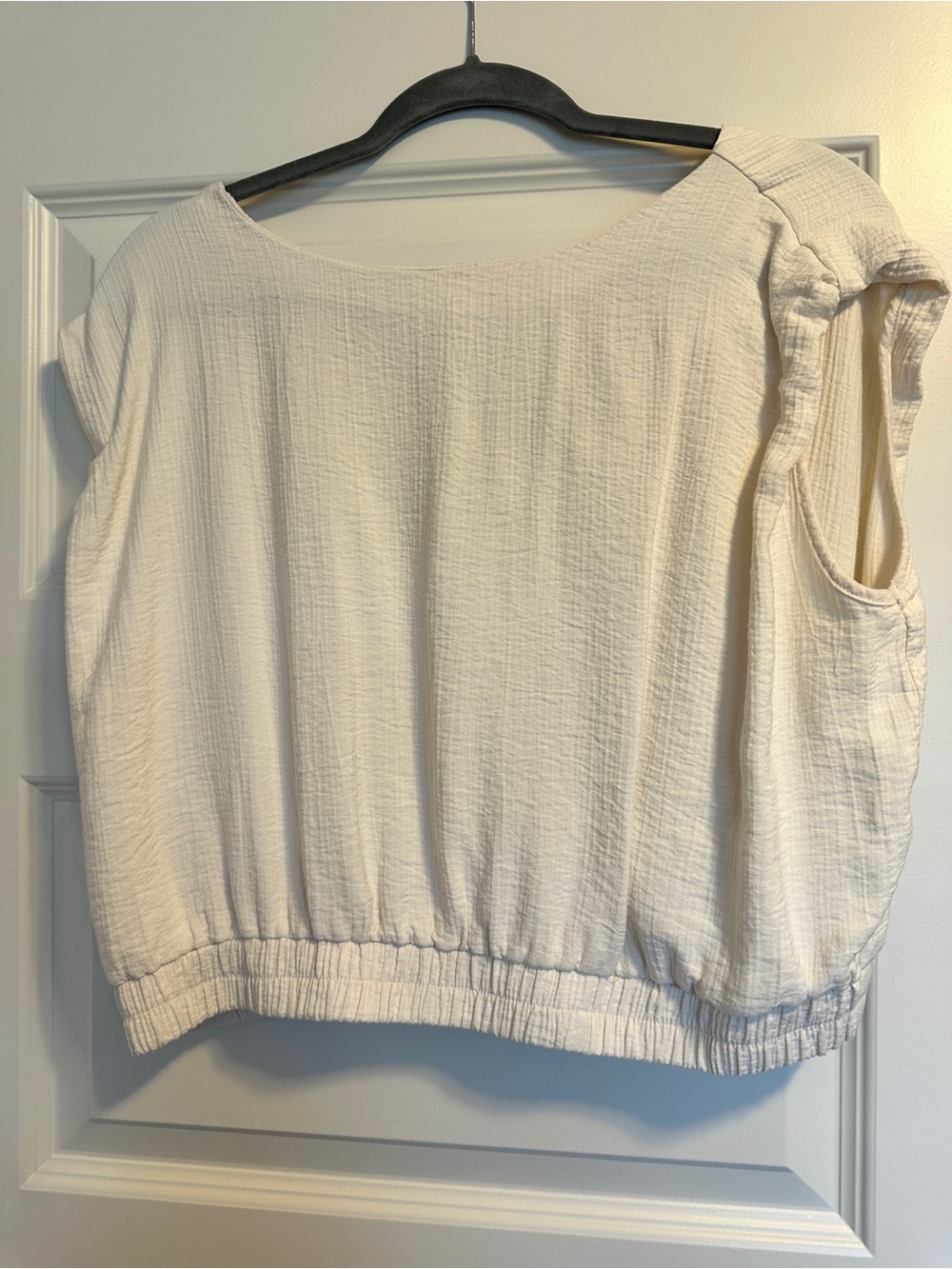 Target Cream Textured Boatneck Sleeveless Tank